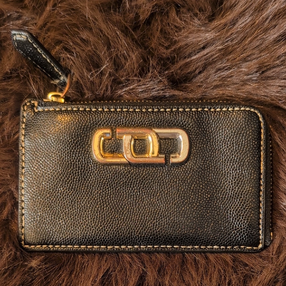 Marc Jacobs Black Zipper Card Holder- Wallet